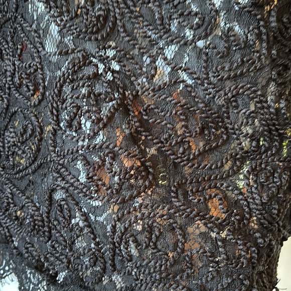 ZARA Floral Lace Black Short Sleeve Top - Picture 12 of 16